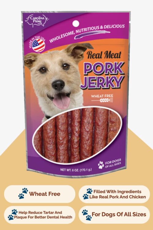 Front of Carolina Prime Pet's Pork Jerky Dog Treats